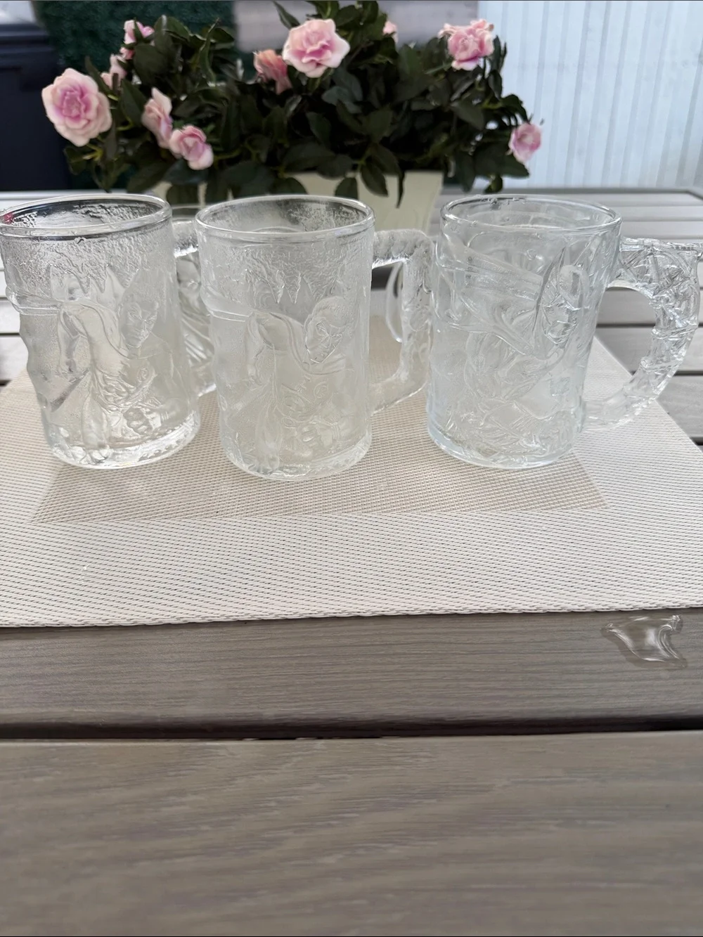 1995 McDonald’s BATMAN FOREVER DC COMICS thick glass set of 5 glass cups